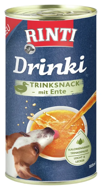Neu Im Sortiment Sparpaket 2 x 185 ml Rinti Drinki Trinksnack mit Ente Hunde Snack