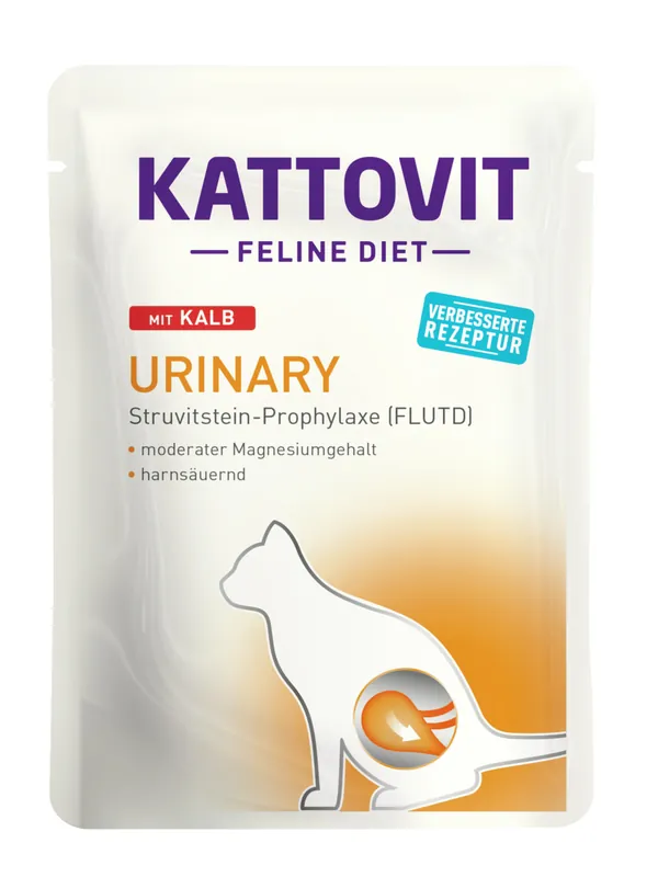 Neu Im Sortiment Sparpaket 48 x 85 g Kattovit Feline Diet Urinary mit Kalb Katzen Nassfutter