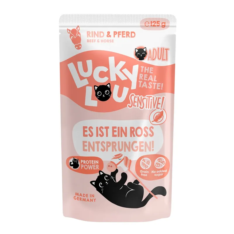 Beliebt Lucky Lou Life Stage Sensitiv Rind und Pferd 125 g