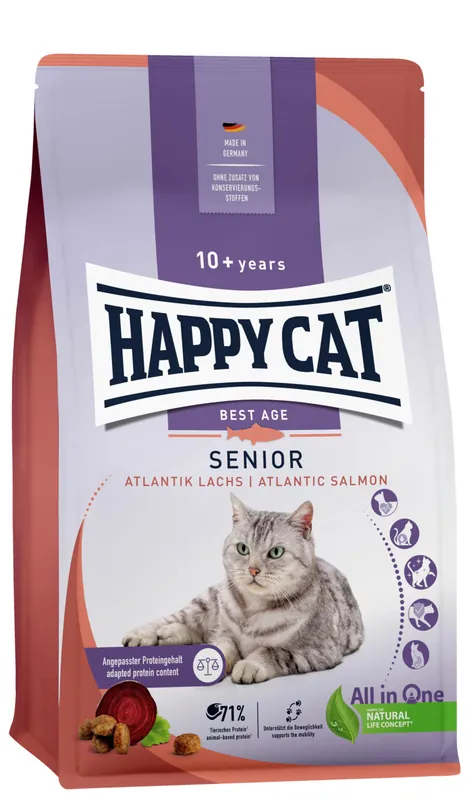 HAPPY CAT Senior Atlantik-Lachs 1,3 kg Neu