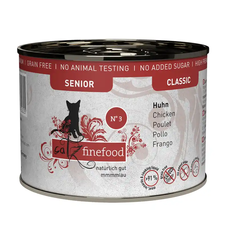 Catz finefood Senior No.03 Huhn 200 Gramm Katzennassfutter Top-Preis