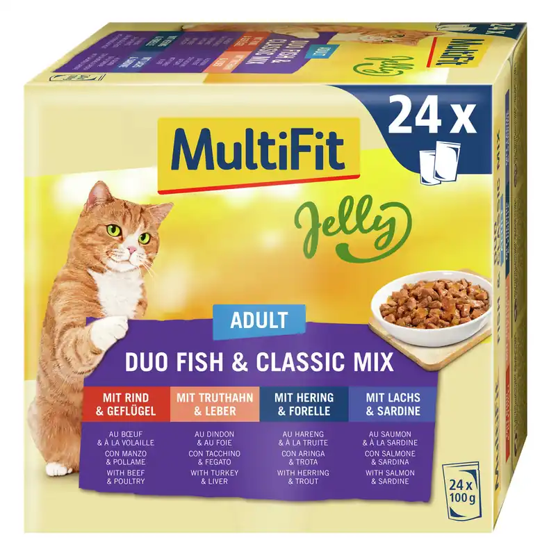 Multifit Adult Jelly Duo Fish Classic 24x100 g Nur Heute