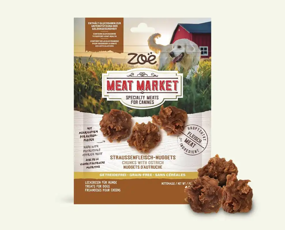 Zoë Meat Market Chunks mit Strauß, 100 g Zertifiziert