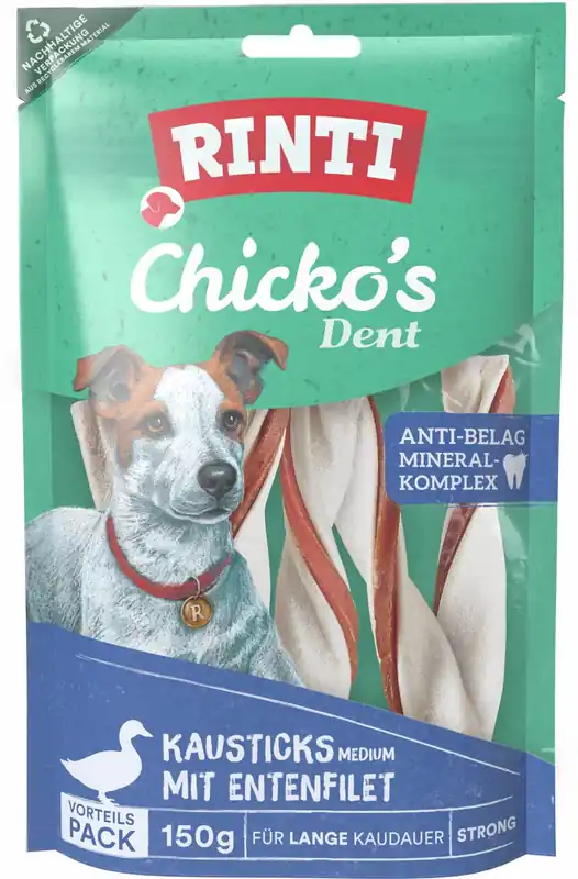 RINTI Chicko Dent Kausticks Ente Medium 150 g Kracherpreis