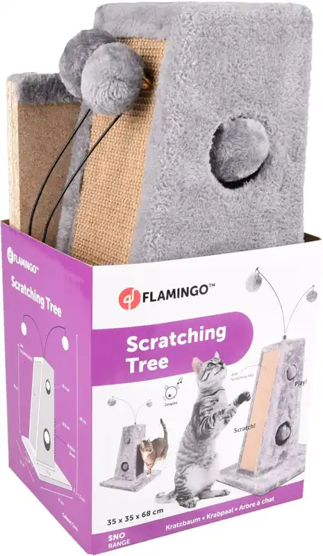 Flamingo Kratzbaum kompakt Lara grau 35 x 35 x 68 cm Super-Preis