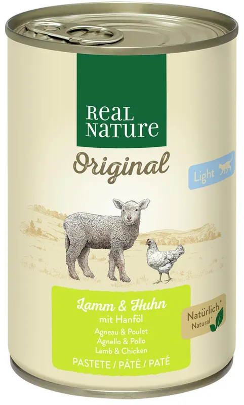 REAL NATURE Katze Light Lamm und Huhn 400 g Preis Gesenkt