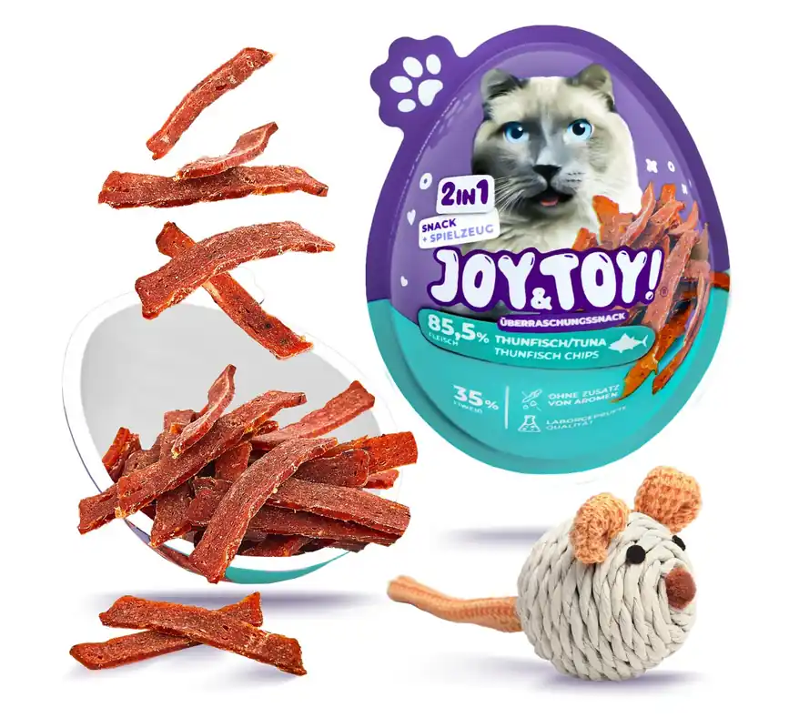Rabatt JOY&TOY! Thunfisch Chips + Spielzeug, Katze
