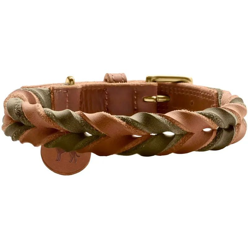 Finale Aktion Hunter Halsband Solid duo cognac/oliv 40 cm