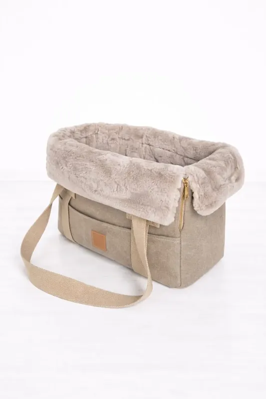 Nur Für Kurze Zeit hundewerk Hundetasche Lina Denim Beige